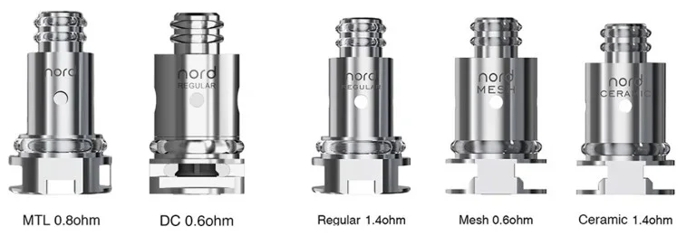 Smok Nord Regular 1.4 ohm Coil, Smok Nord Ceramic 1.4 ohm Coil, Smok Nord 0.8 ohm MESH MTL Coil, Smok Nord 0.6 ohm Mesh Coil, Smok Nord 0.6 ohm Regular DC Coil, Smok Nord 0.8 ohm DC MTL Coil Çeşitleri