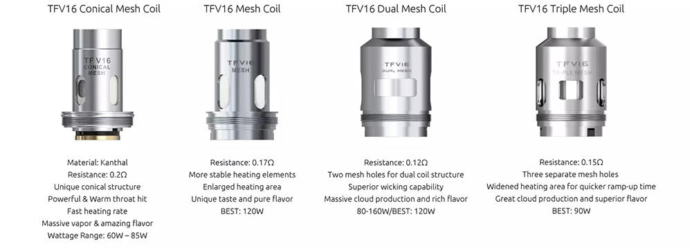 Smok TFV16 Coil Çeşitleri, Smok TFV16 Yedek Coil Çeşitleri
